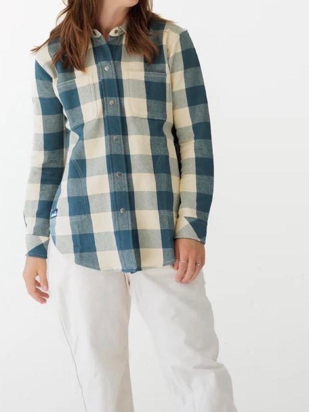 Kavu Blue and Cream Plaid Button-Down Shirt